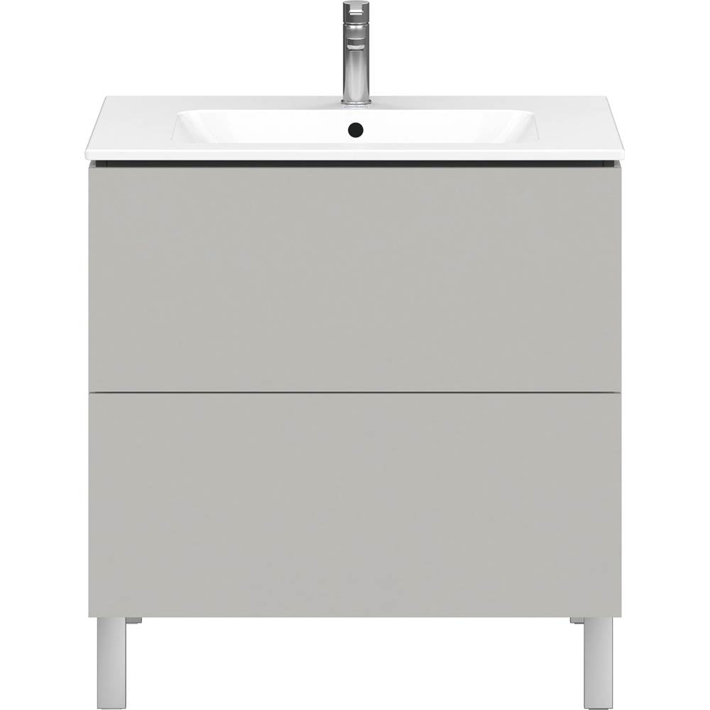 L-Cube Two Drawer Floorstanding Vanity Unit Concrete Gray