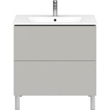 L-Cube Two Drawer Floorstanding Vanity Unit Concrete Gray