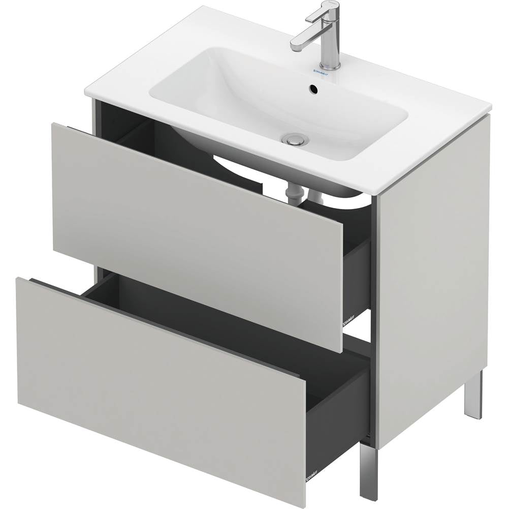 L-Cube Two Drawer Floorstanding Vanity Unit Concrete Gray