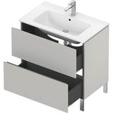 L-Cube Two Drawer Floorstanding Vanity Unit Concrete Gray