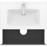 L-Cube Two Drawer Floorstanding Vanity Unit Concrete Gray