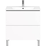 L-Cube Two Drawer Floorstanding Vanity Unit Concrete Gray