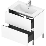 L-Cube Two Drawer Floorstanding Vanity Unit Concrete Gray