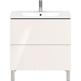L-Cube Two Drawer Floorstanding Vanity Unit Concrete Gray