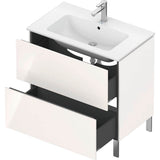 L-Cube Two Drawer Floorstanding Vanity Unit Concrete Gray