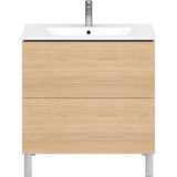 L-Cube Two Drawer Floorstanding Vanity Unit Concrete Gray