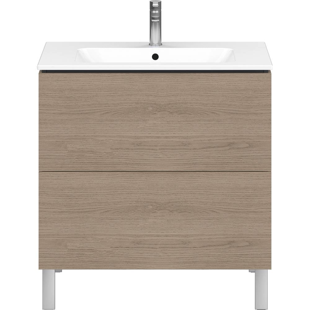 L-Cube Two Drawer Floorstanding Vanity Unit Concrete Gray