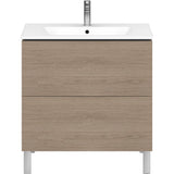 L-Cube Two Drawer Floorstanding Vanity Unit Concrete Gray