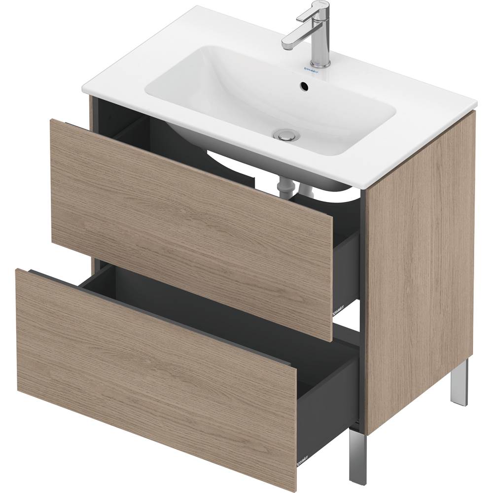L-Cube Two Drawer Floorstanding Vanity Unit Concrete Gray