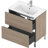 L-Cube Two Drawer Floorstanding Vanity Unit Concrete Gray