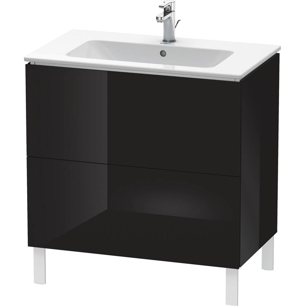 Duravit - L-Cube Two Drawer Floorstanding Vanity Unit Black - Black High Gloss