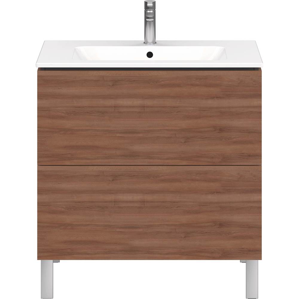 L-Cube Two Drawer Floorstanding Vanity Unit Concrete Gray