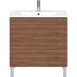 L-Cube Two Drawer Floorstanding Vanity Unit Concrete Gray
