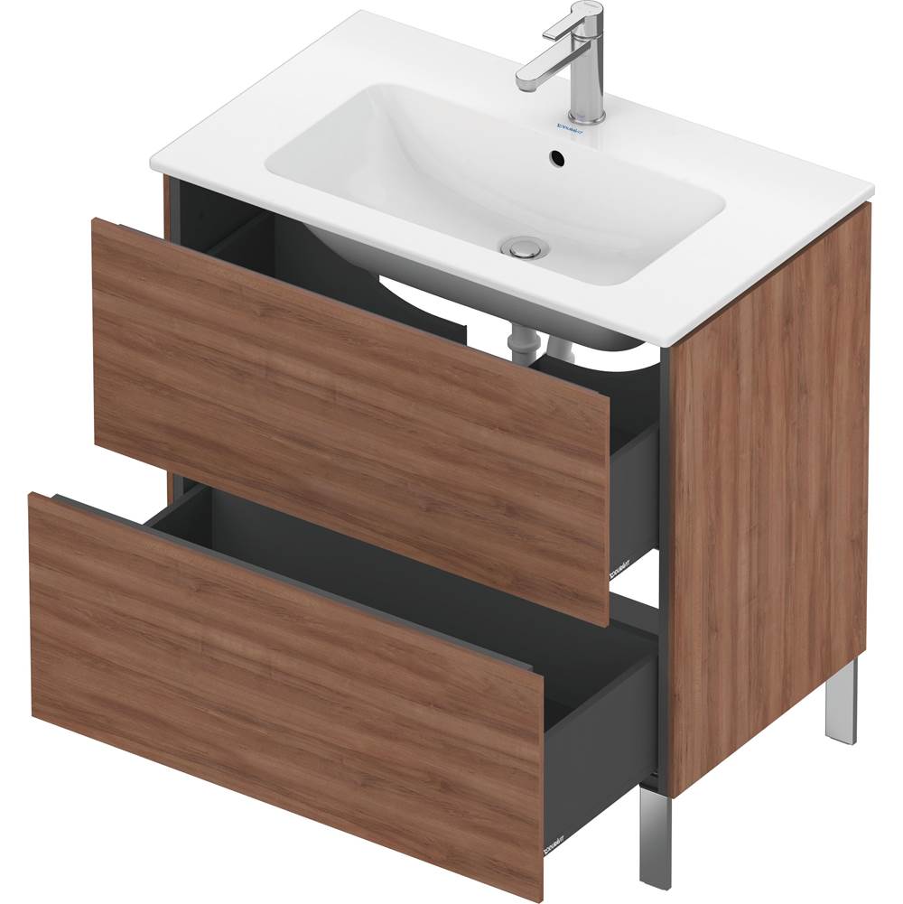 L-Cube Two Drawer Floorstanding Vanity Unit Concrete Gray