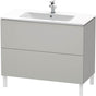 Duravit - L-Cube Two Drawer Floorstanding Vanity Unit White - Concrete Gray Matte