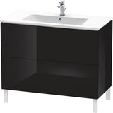 Duravit - L-Cube Two Drawer Floorstanding Vanity Unit Black - Black High Gloss