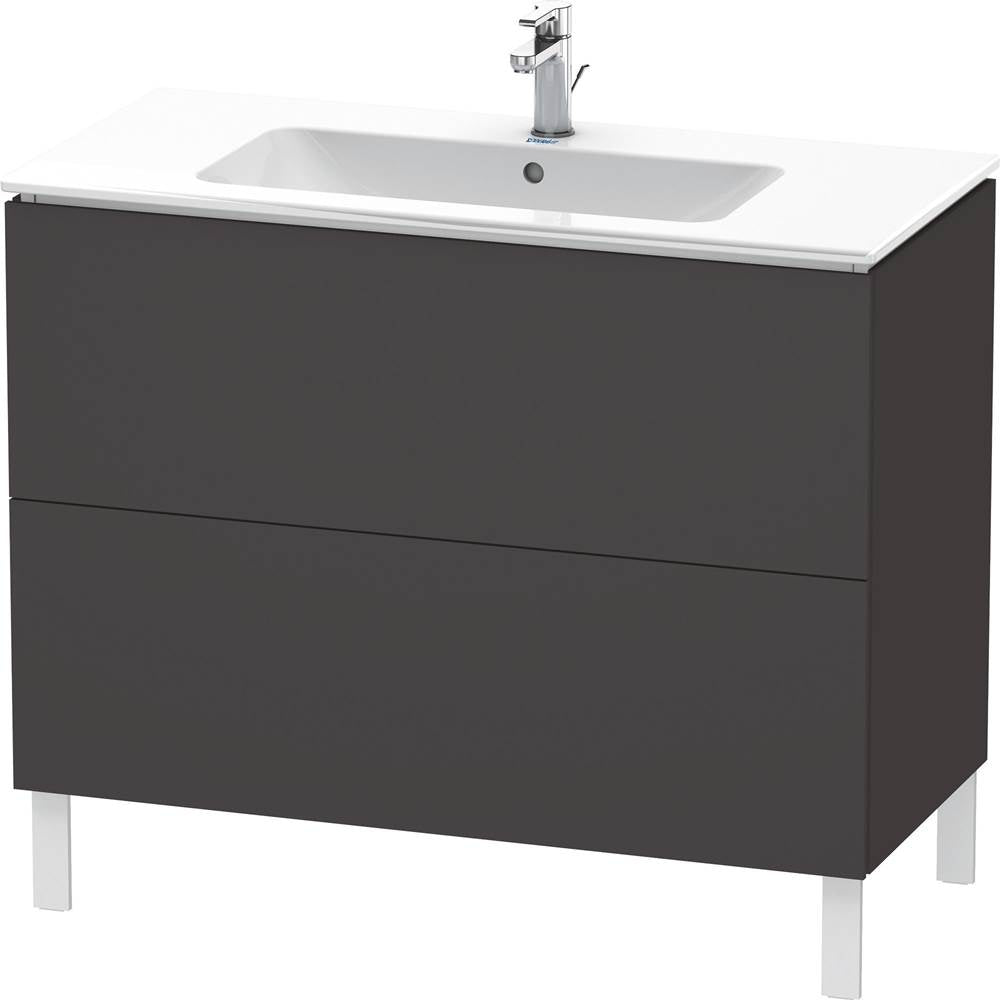 Duravit - L-Cube Two Drawer Floorstanding Vanity Unit Cashmere Oak - Graphite Super Matte