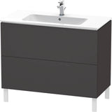 Duravit - L-Cube Two Drawer Floorstanding Vanity Unit Cashmere Oak - Graphite Super Matte