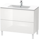 Duravit - L-Cube Two Drawer Floorstanding Vanity Unit White - White High Gloss