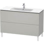 Duravit - L-Cube Two Drawer Floorstanding Vanity Unit White - Concrete Gray Matte