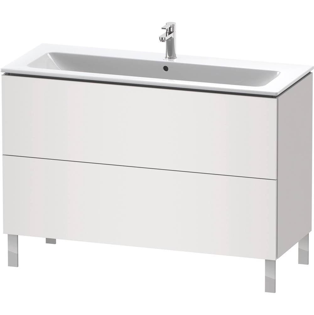 L-Cube Two Drawer Floorstanding Vanity Unit White