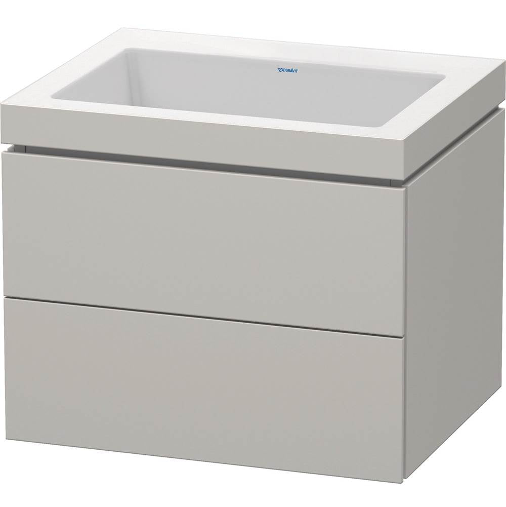 Duravit - L-Cube Two Drawer C-Bonded Wall-Mount Vanity Kit White - Concrete Gray Matte