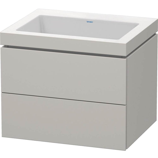 Duravit - L-Cube Two Drawer C-Bonded Wall-Mount Vanity Kit White - Concrete Gray Matte