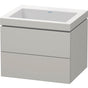 Duravit - L-Cube Two Drawer C-Bonded Wall-Mount Vanity Kit White - Concrete Gray Matte