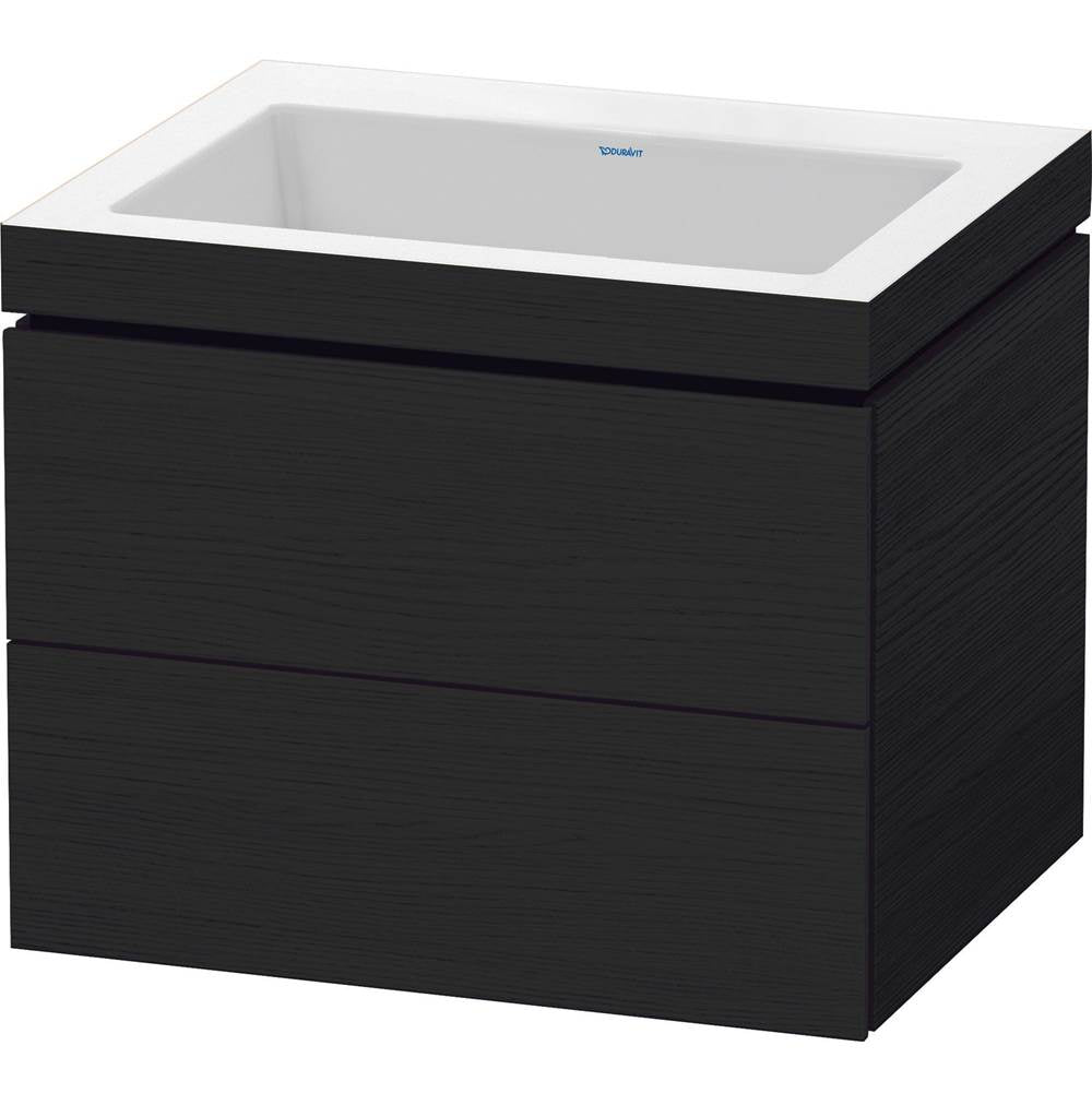 Duravit - L-Cube Two Drawer C-Bonded Wall-Mount Vanity Kit Oak Black - Black Oak