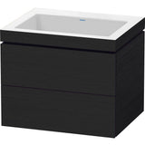 Duravit - L-Cube Two Drawer C-Bonded Wall-Mount Vanity Kit Oak Black - Black Oak