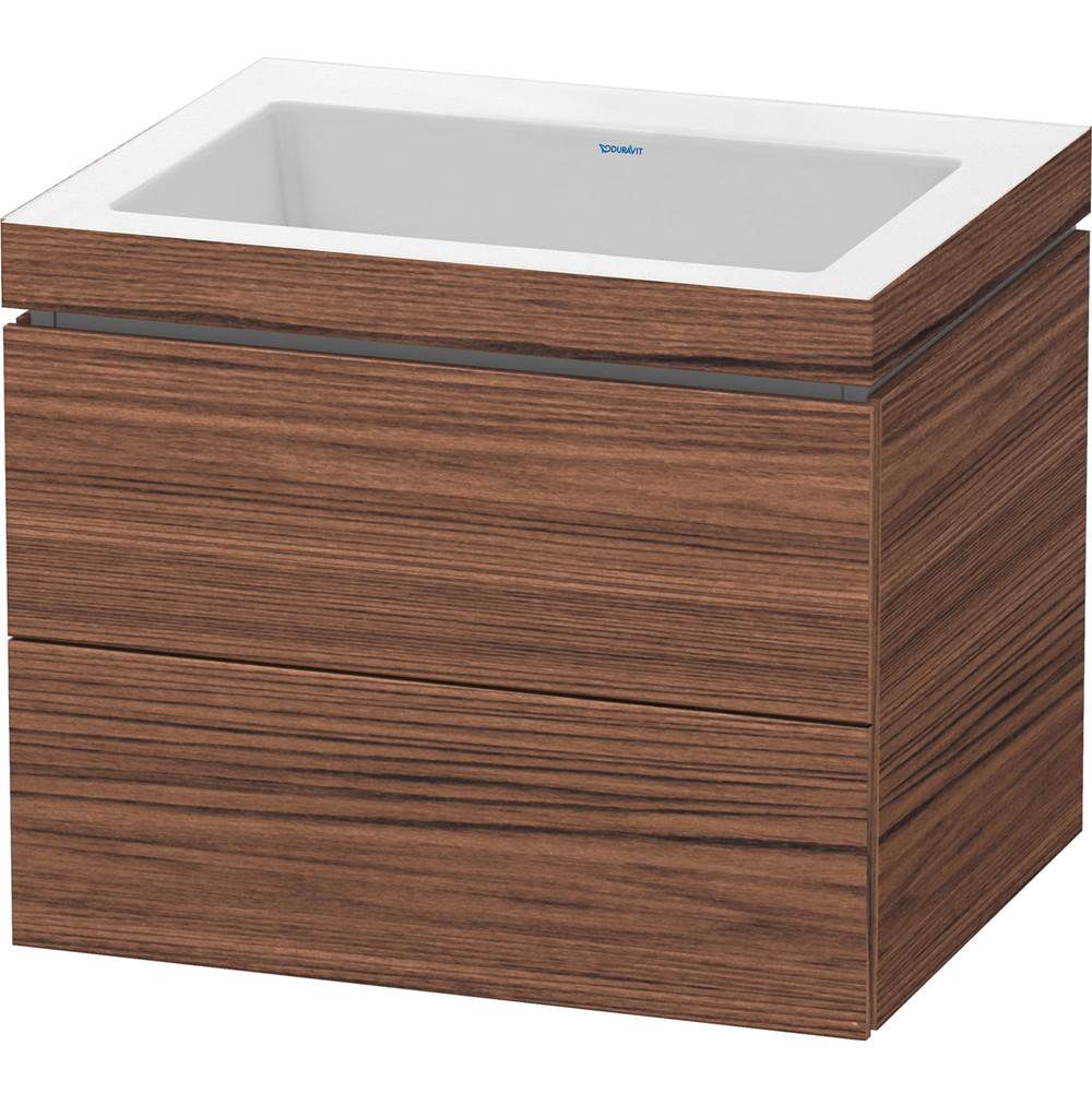 Duravit - L-Cube Two Drawer C-Bonded Wall-Mount Vanity Kit White - Walnut Dark