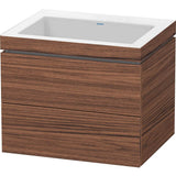 Duravit - L-Cube Two Drawer C-Bonded Wall-Mount Vanity Kit White - Walnut Dark