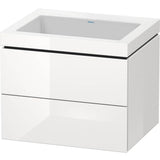 Duravit - L-Cube Two Drawer C-Bonded Wall-Mount Vanity Kit White - White High Gloss