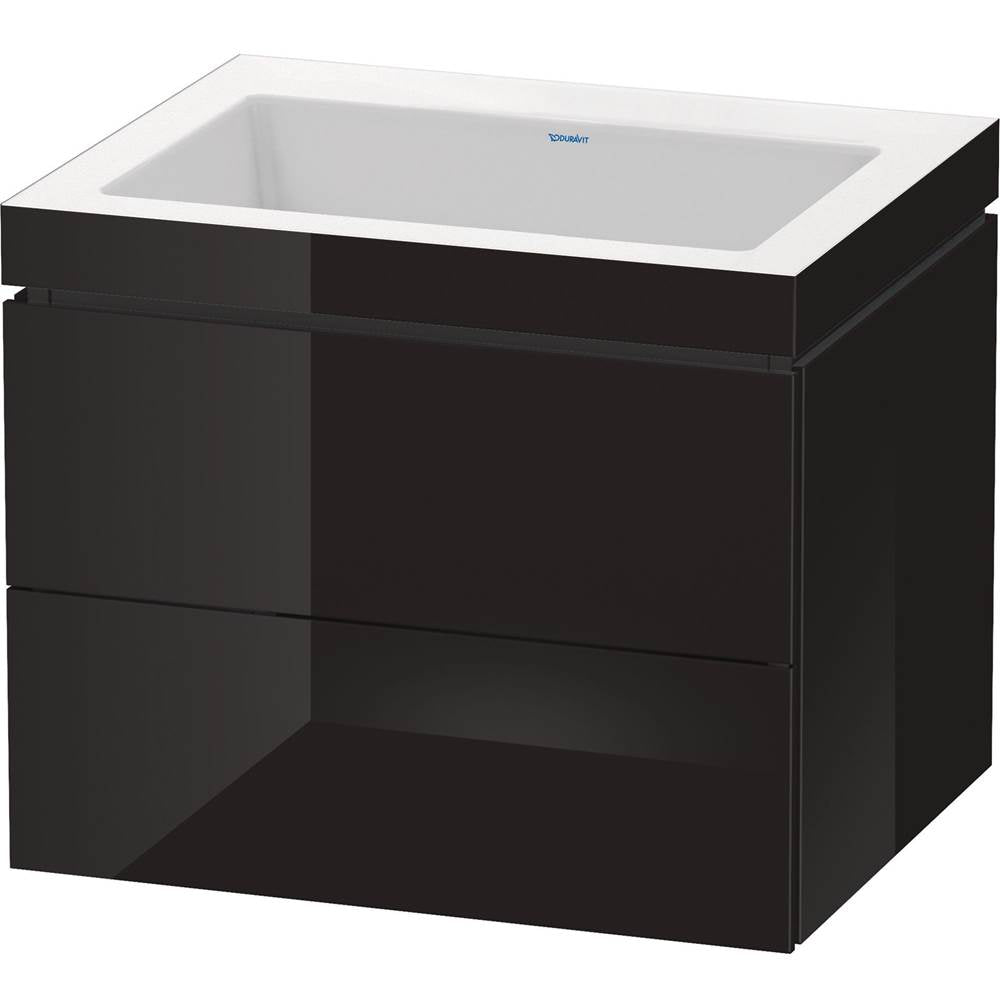 Duravit - L-Cube Two Drawer C-Bonded Wall-Mount Vanity Kit Black - Black High Gloss