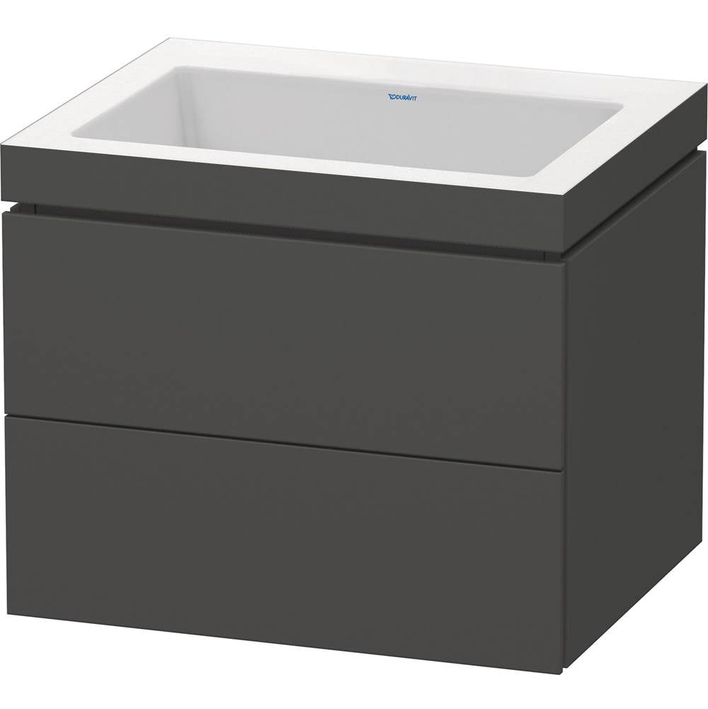 Duravit - L-Cube Two Drawer C-Bonded Wall-Mount Vanity Kit Graphite - Graphite Matte