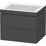 Duravit - L-Cube Two Drawer C-Bonded Wall-Mount Vanity Kit Graphite - Graphite Matte