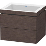 Duravit - L-Cube Two Drawer C-Bonded Wall-Mount Vanity Kit Dark Brushed Oak - Dark Brushed Oak