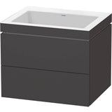 Duravit - L-Cube Two Drawer C-Bonded Wall-Mount Vanity Kit Graphite - Graphite Super Matte