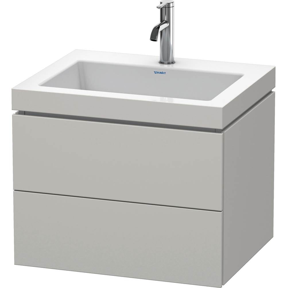Duravit - L-Cube Two Drawer C-Bonded Wall-Mount Vanity Kit White - Concrete Gray Matte