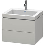 Duravit - L-Cube Two Drawer C-Bonded Wall-Mount Vanity Kit White - Concrete Gray Matte