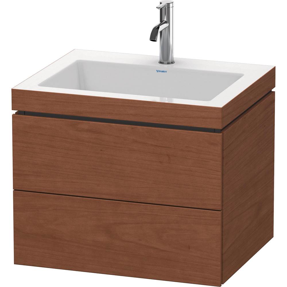 Duravit - L-Cube Two Drawer C-Bonded Wall-Mount Vanity Kit American Walnut - American Walnut
