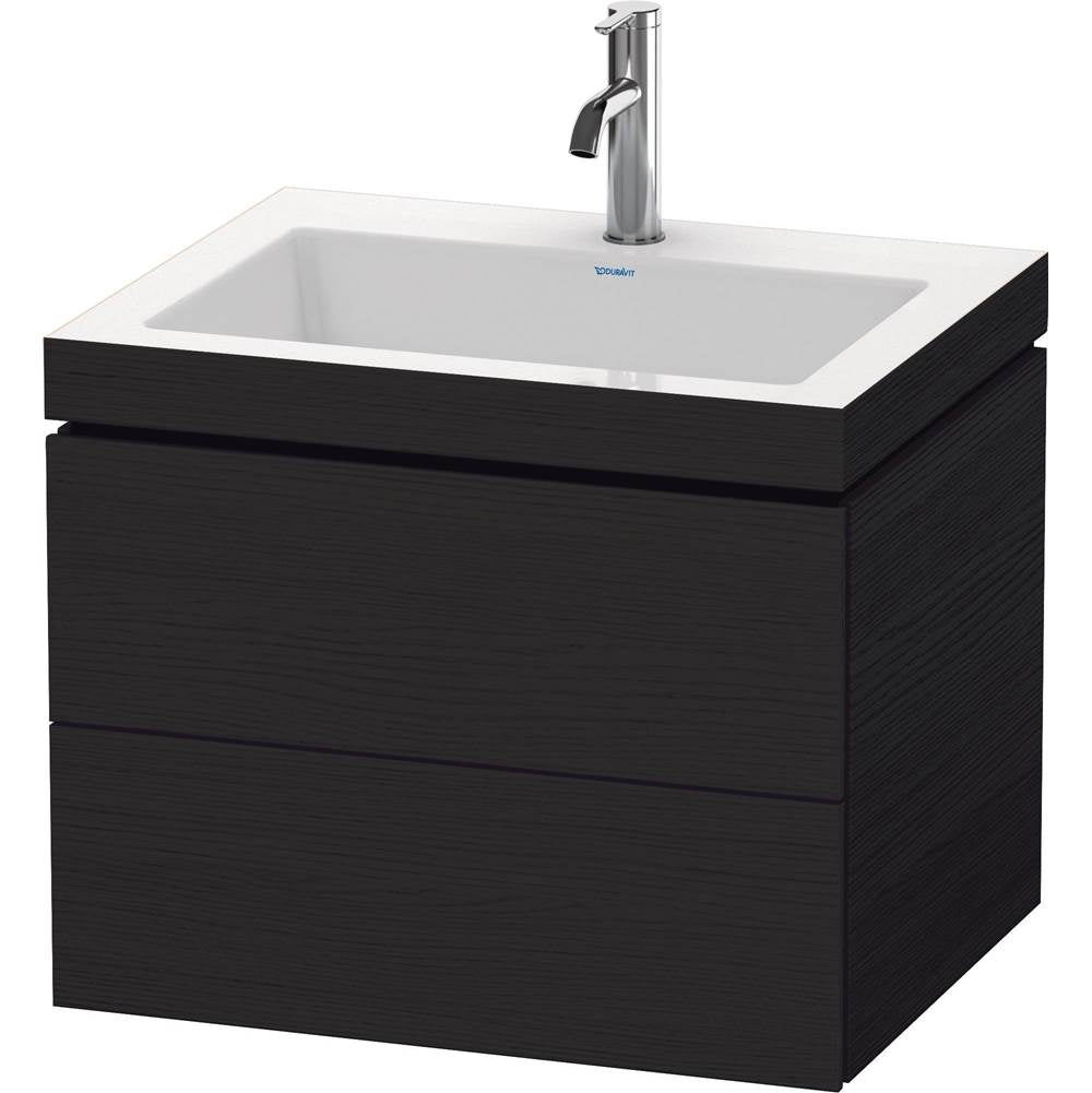 Duravit - L-Cube Two Drawer C-Bonded Wall-Mount Vanity Kit Oak Black - Black Oak