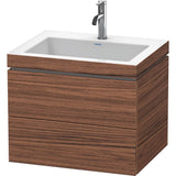 Duravit - L-Cube Two Drawer C-Bonded Wall-Mount Vanity Kit White - Walnut Dark