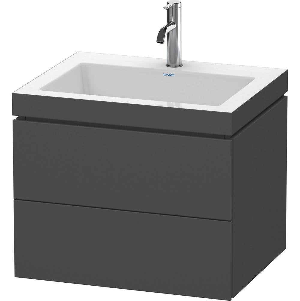 Duravit - L-Cube Two Drawer C-Bonded Wall-Mount Vanity Kit Graphite - Graphite Matte