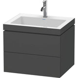 Duravit - L-Cube Two Drawer C-Bonded Wall-Mount Vanity Kit Graphite - Graphite Matte