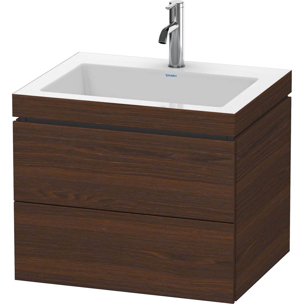Duravit - L-Cube Two Drawer C-Bonded Wall-Mount Vanity Kit Walnut Brushed - Walnut Brushed