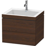 Duravit - L-Cube Two Drawer C-Bonded Wall-Mount Vanity Kit Walnut Brushed - Walnut Brushed