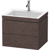 Duravit - L-Cube Two Drawer C-Bonded Wall-Mount Vanity Kit Dark Brushed Oak - Dark Brushed Oak