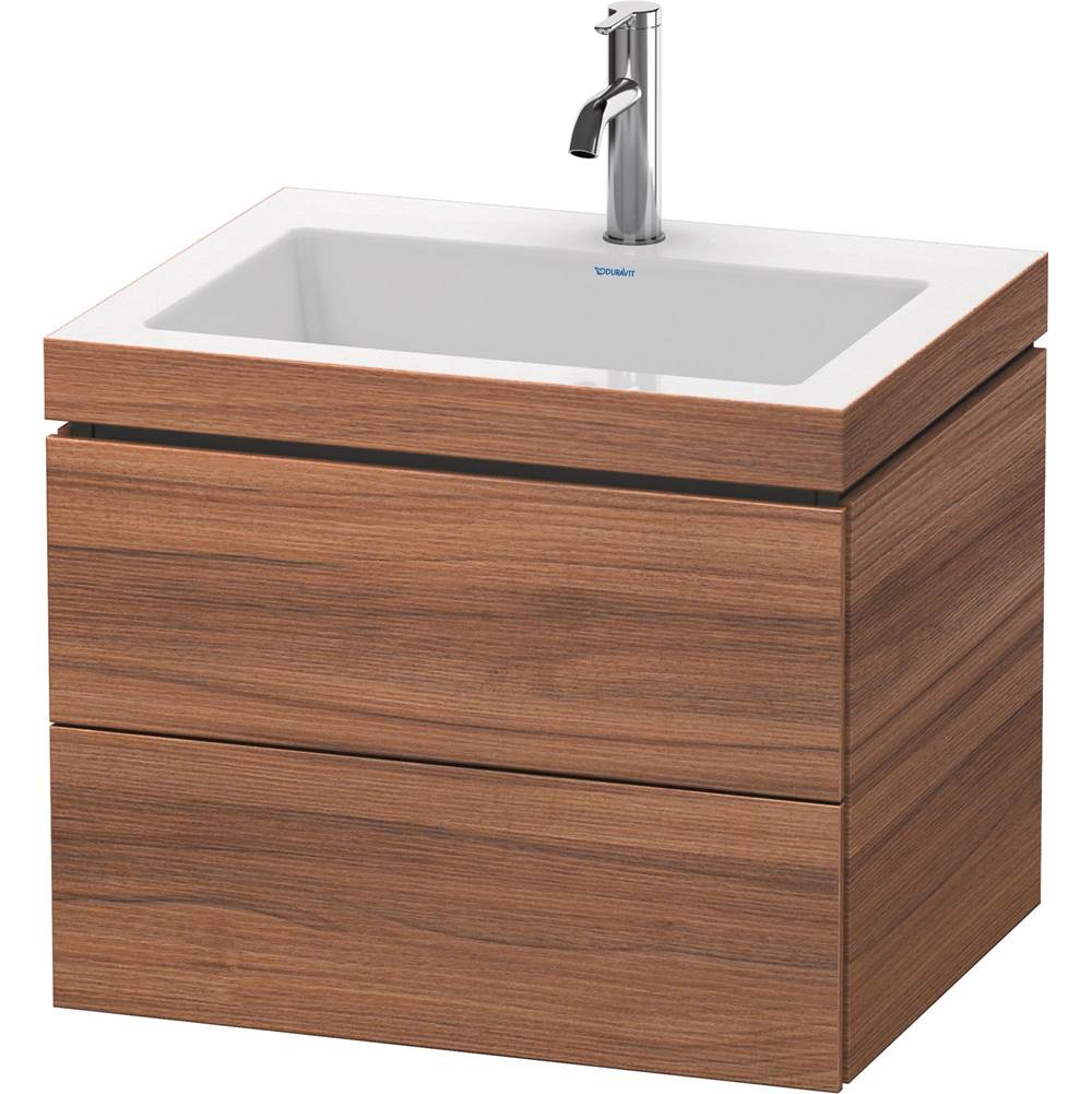 Duravit - L-Cube Two Drawer C-Bonded Wall-Mount Vanity Kit Walnut - Natural Walnut