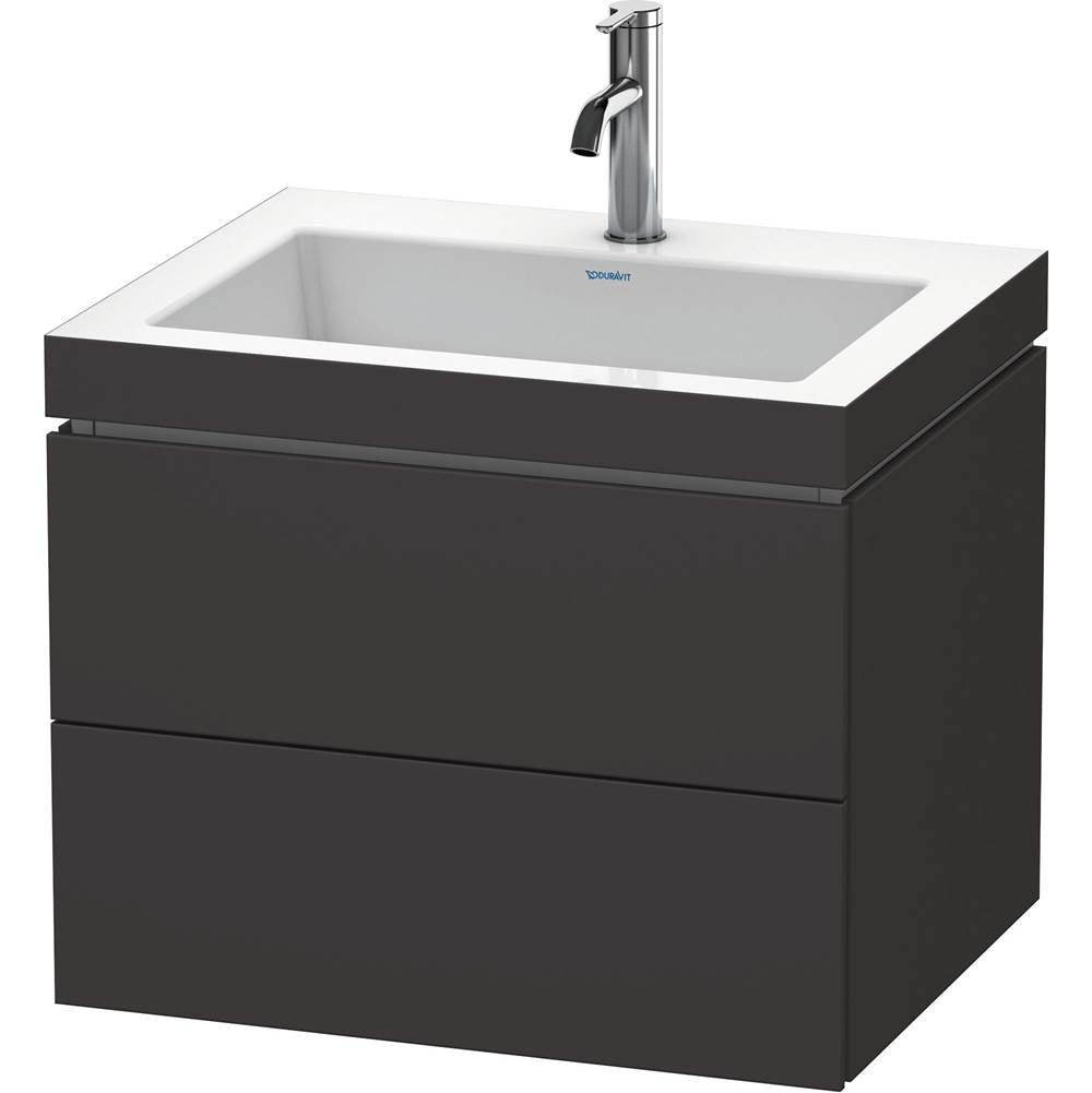 Duravit - L-Cube Two Drawer C-Bonded Wall-Mount Vanity Kit Graphite - Graphite Super Matte